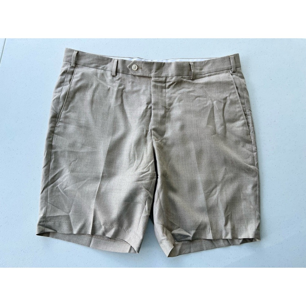 SAMUELSOHN Custom Dress Shorts Tan 12" Inseam Men's Size 38. 100% wool